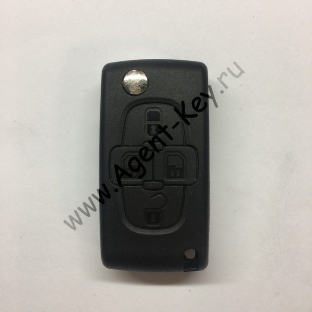 Peugeot, корпус ключа 4 кнопки